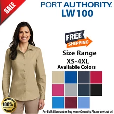 Port Authority LW100 Womens Long Sleeve Lightweight Carefree Poplin Shirt