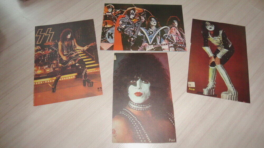 4 KISS Paul Stanley & Ace PIN UP POSTER Thailand Magazine 80's C