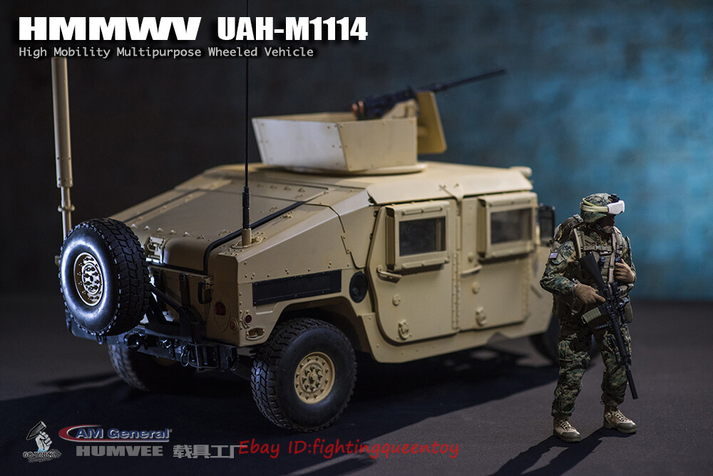 GO-TRUCK 1/6 Scale Heavy Armored HMMWV UAH-M1114 Car Model For 12