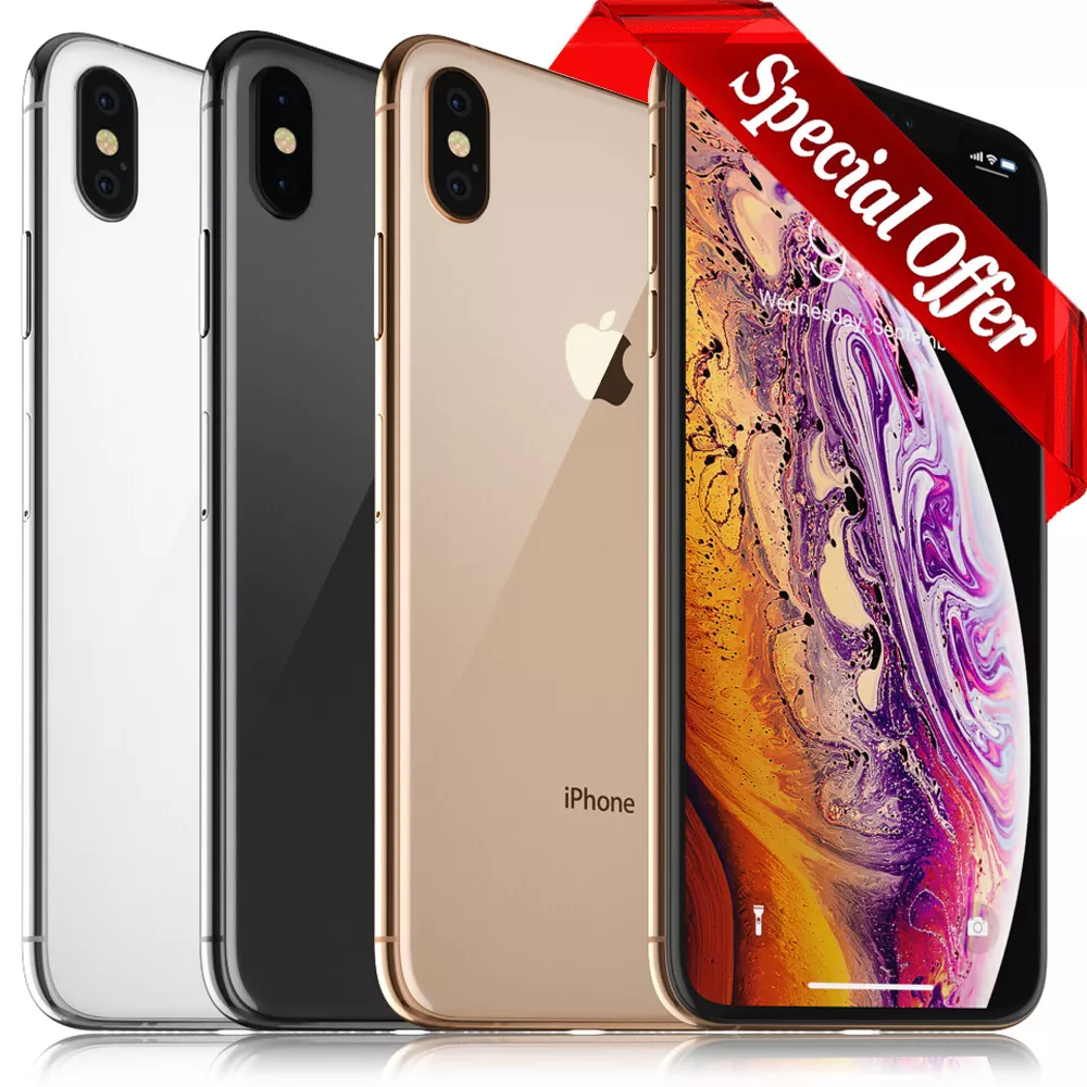 Apple iPhone XS Max - 64GB/256GB/512GB - Gold/Silver/Gray - Choose