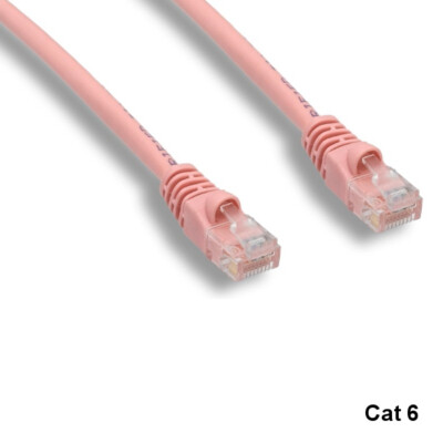 KNTK Pink 100ft Cat6 UTP Patch Cord 24AWG 550MHz Panel Router Networking RJ45