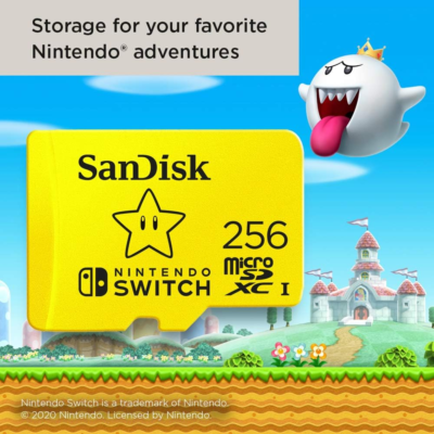 SanDisk 256GB MicroSDXC Nintendo Switch Card - Yellow for sale