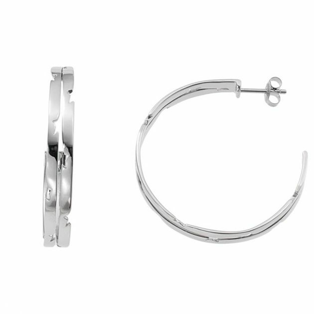 Boucles d'oreilles créoles Thierry Mugler plaqué argent T31221 pour femme
