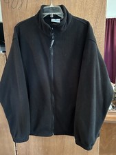 Full Zip Fleece Jacket Men's Large Black Outdoor Casual
