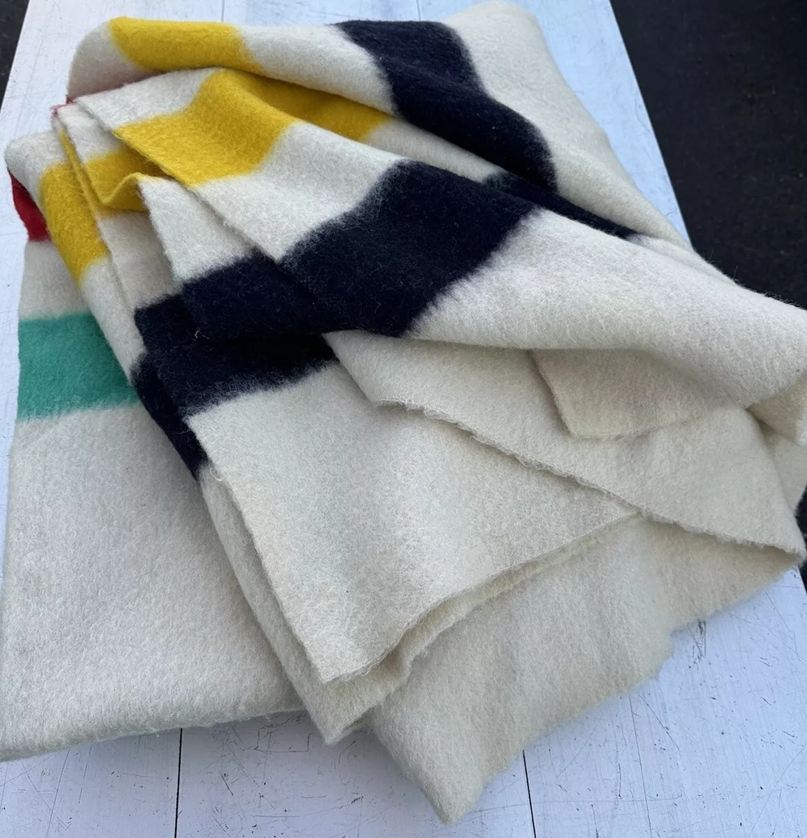 4 Point HUDSON BAY Wool Blanket Vintage 72 X 92 Extra NICE eBay