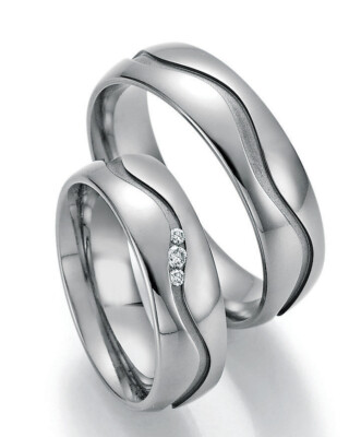 Titan Eheringe + Diamant + Garantie Trauring Antragsring Hochzeitsring + Gravur