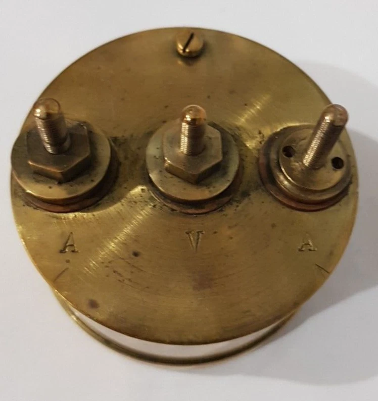 ancien outil de mesure BRC Eclairage /Omega voltmètre Ampèremètre Laiton - Photo 4/4