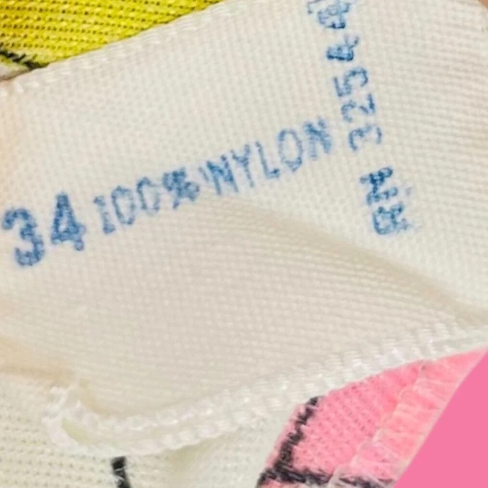 Vestido Mod Floral Nailon Amarillo Brillante Penneys Gaymode Años 60 De Colección XS Foto 4 de 4