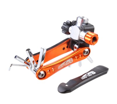 SuperB TB-FD60 10-in-1 klappbares Multitool CO2 Inflator 2/3/4/5/6 mm Sechskant T25 Torx