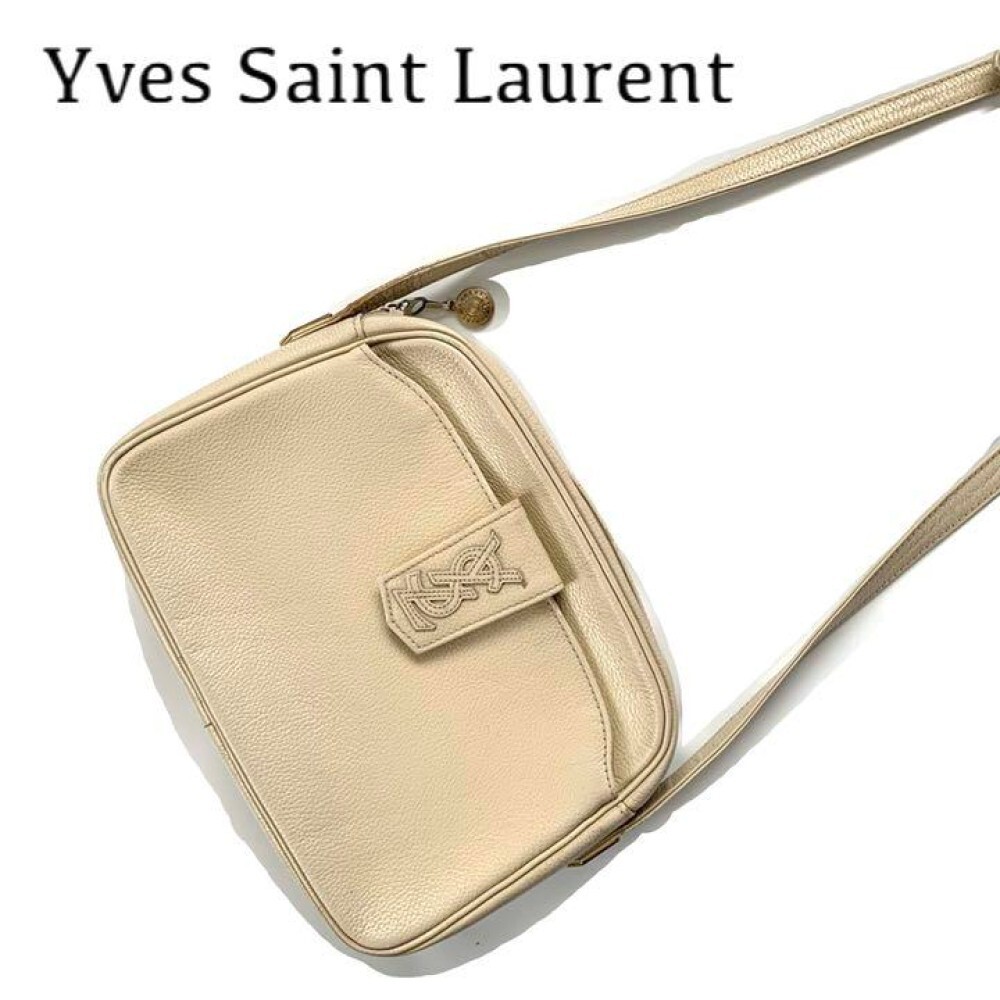 Borsa a tracolla Yves Saint Laurent punto YSL tracolla pelle crema bianco sporco JPN