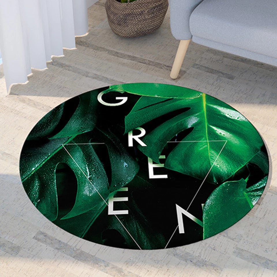 Round Area Rugs Floor Pads Door Mat Bedside Sofa Carpet Kid's Room Decor 32inch - Image 2 of 4