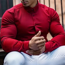 Men's Business Shirt Casual Slim Shirts Long Sleeve Button Down Tops Blouse