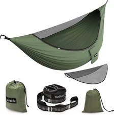 Camping Hammock with Removable No See-Um Net, Double & 114 x 59 inches, Green 