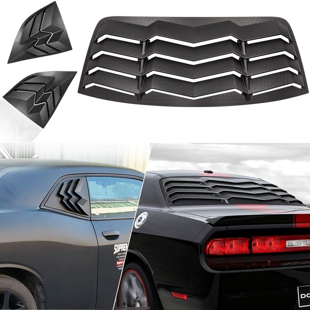 Side Quarter Window Louvers Sun Shade Cover for Dodge Challenger 2008