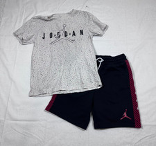 Jordan Boys Jumpman Speckle Air T-shirt and Shorts 2-piece set Size M 10-12 yrs