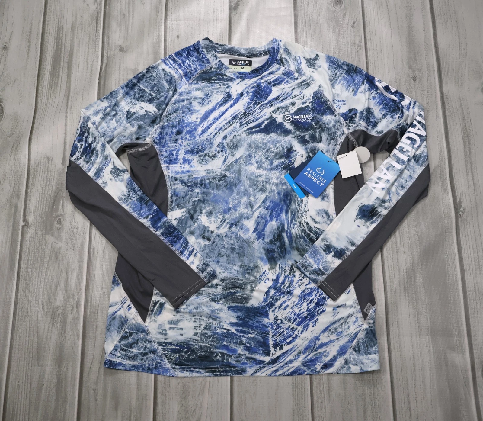 NEW Magellan Outdoors Men’s Pro Angler Realtree Aspect Long Sleeve Fishing Shirt