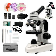 Monocular Compound Microscope for Adults Study Beginners,- 40X-2000X,Lighting...