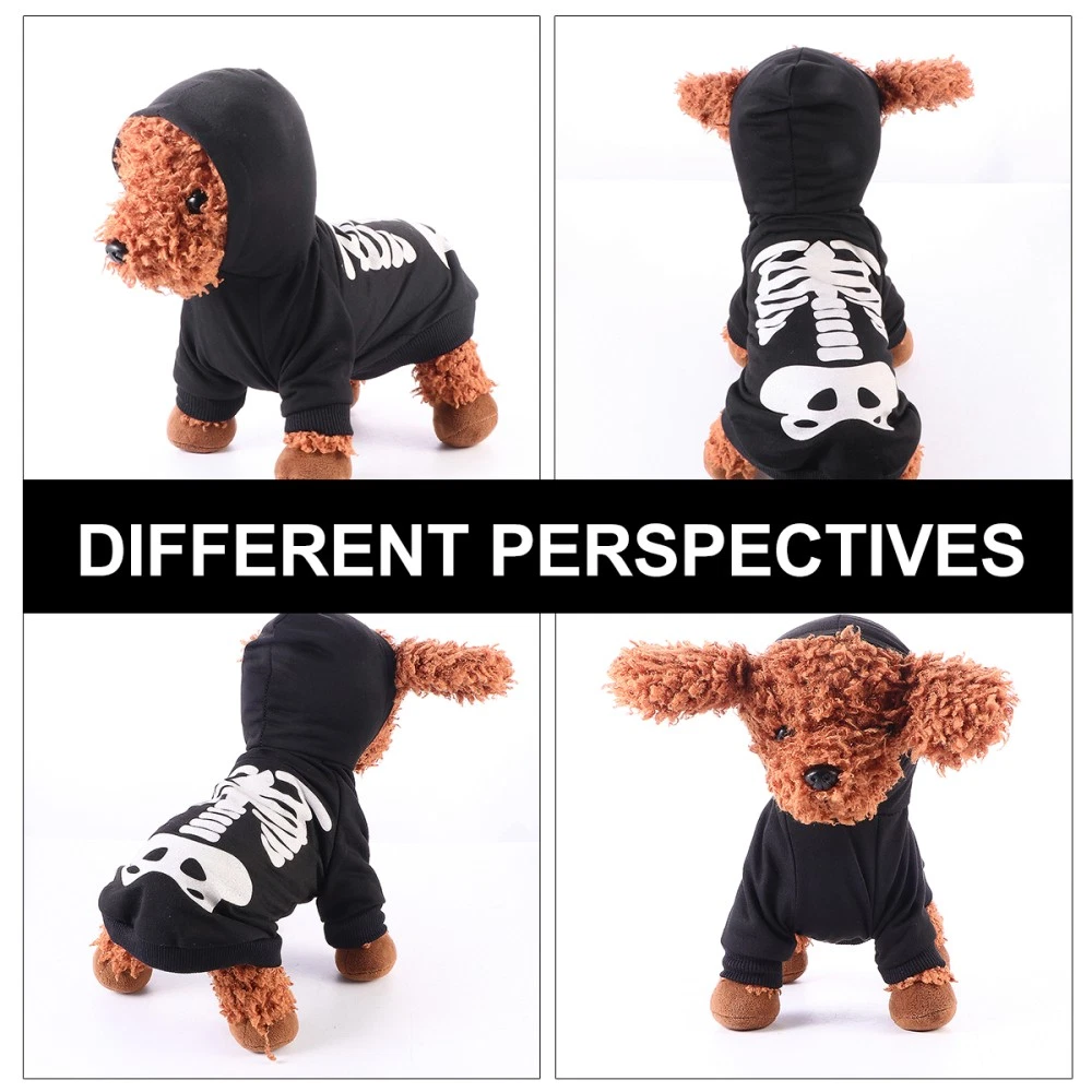 VETEMENTS Costume Teschio Luminoso Vestito Cane Up Cosplay Halloween Scheletro per Pet