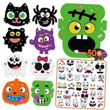 Halloween Craft Kits 32Pcs Halloween Foam Crafts Pumpkin Stickers Crafts