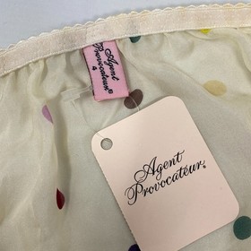 Agent Provocateur Laurie Silk Polka Dot Brief AP4 Large NWT