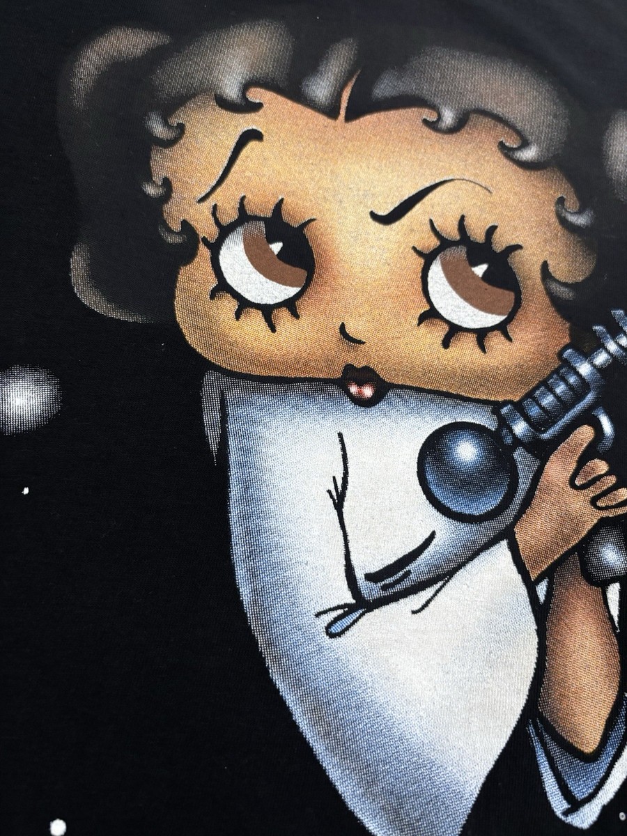 VTG NWOT Betty Boop Black Princess Leia Shirt Large Star Wars