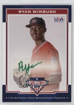 2017 Panini USA Baseball Stars & Stripes Green Ink 1/5 Ryan Wimbush Auto 0i76