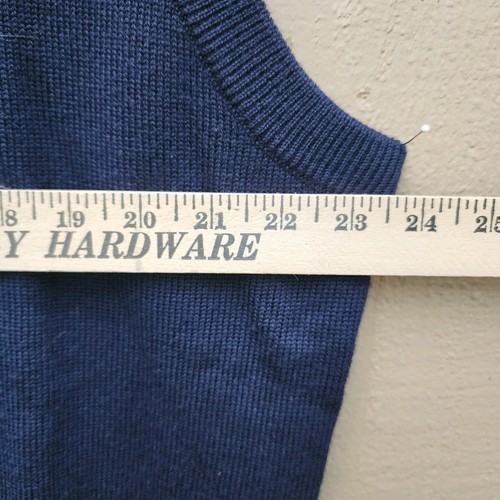 VTG Viyella Patrick James Vest Sweater Knit Merino Wool Mens Med Navy V-Neck EUC - Picture 4 of 5
