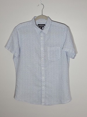 Marc Anthony Men's Shirt, Slim Fit, Linen & Cotton, Blue, Small