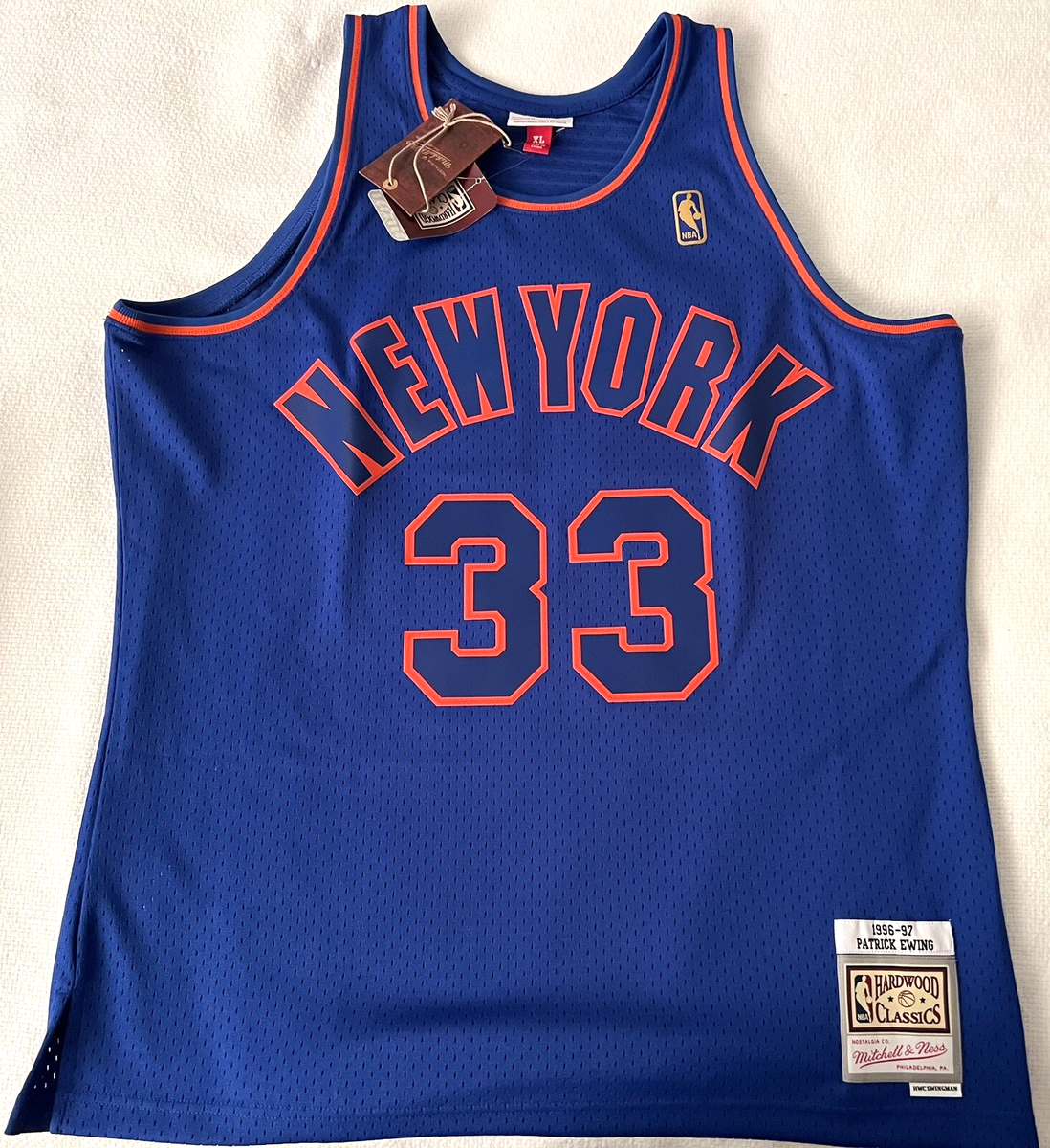 NY KNICKS PATRICK EWING JERSEY XL MITCHELL & NESS SWINGMAN 1996