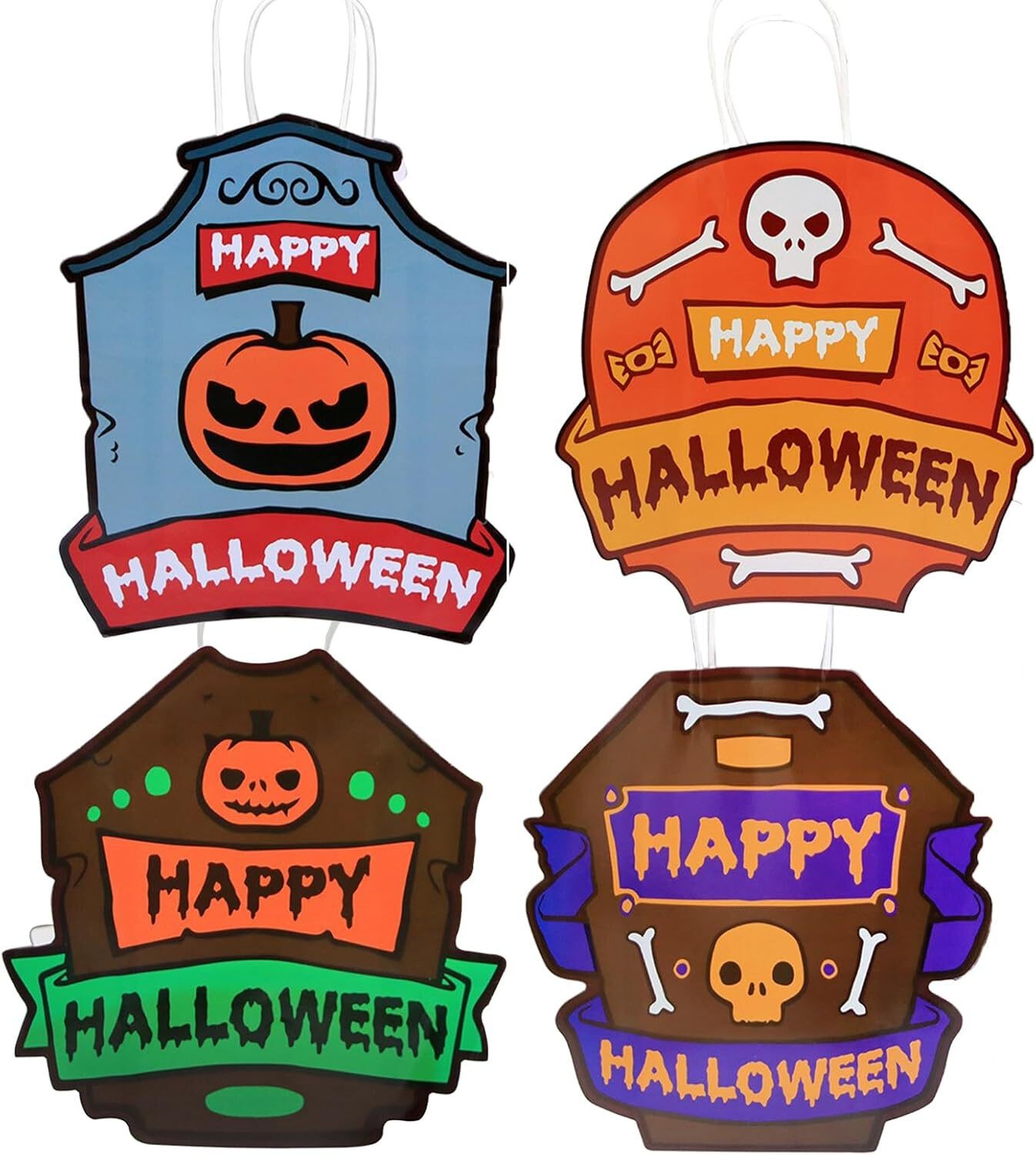Zrlabl 4Pc Halloween Trick Or Treat Bags – Candy Gift Bags For Party Favors, Can