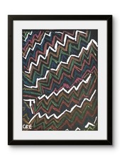 Espressionismo Originale Moderno Astratto Nero Neon Pop Art 11x14 su Carta