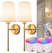 Battery Operated Wall Sconce Set of Two with Remote Control, Indoor Not Hardwire