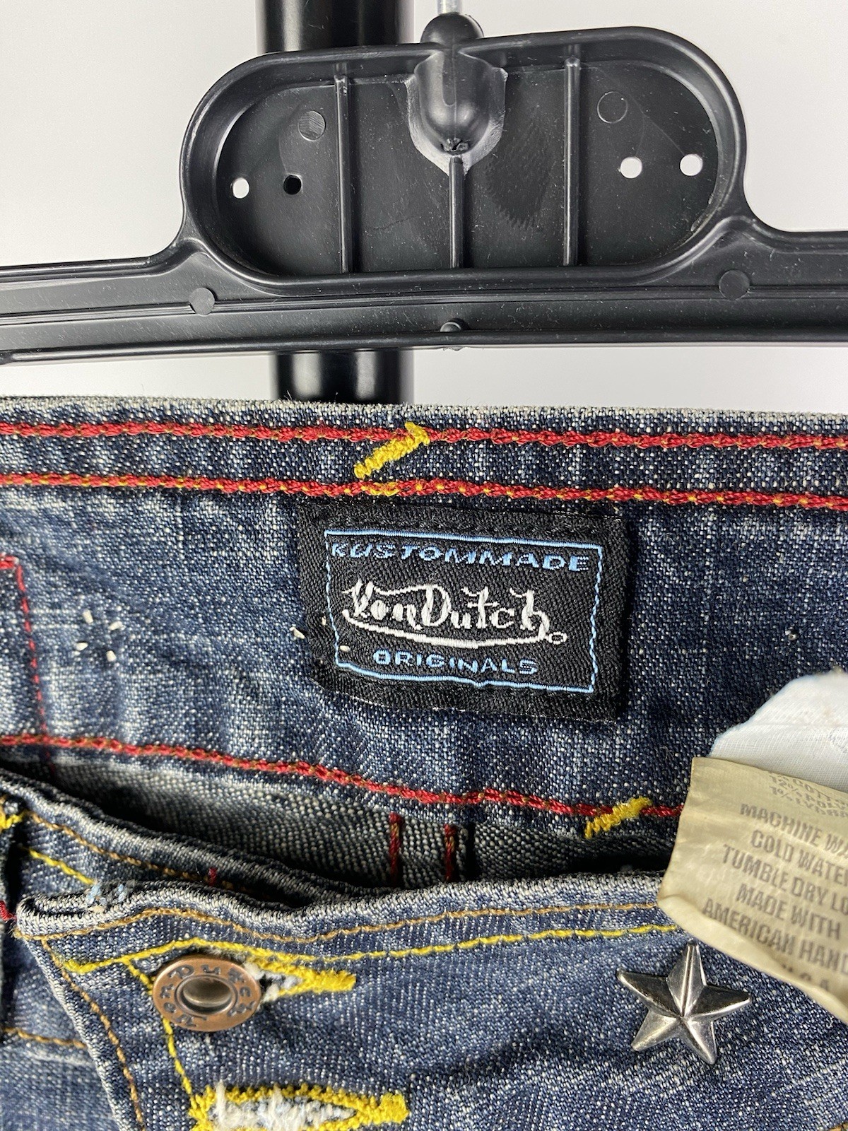 🔥VON DUTCH PATCHWORK FLARED BOOTCUT BLUE GOTHIC … - image 9