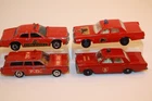 4 Vintage 1960's - 1970's Matchbox / Hot Wheels / PlayArt Fire Chief Cars