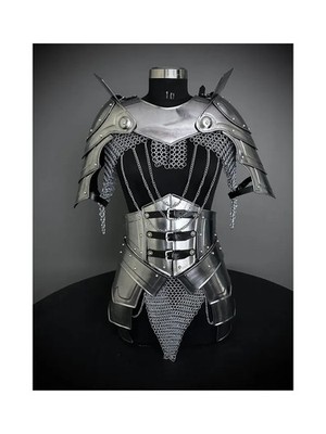 Medieval Gorget Pauldron Waist Armor, Chainmail Armor, Cosplay Armor, Sca Armor,