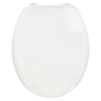 Poseidon WC-Sitz Canada Holzkern O-Form Weiß mit Metallscharnieren 20338930