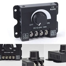 Black Adjustable Voltage Regulator For Stable DC DC Power Supply 30A 12V 24V US