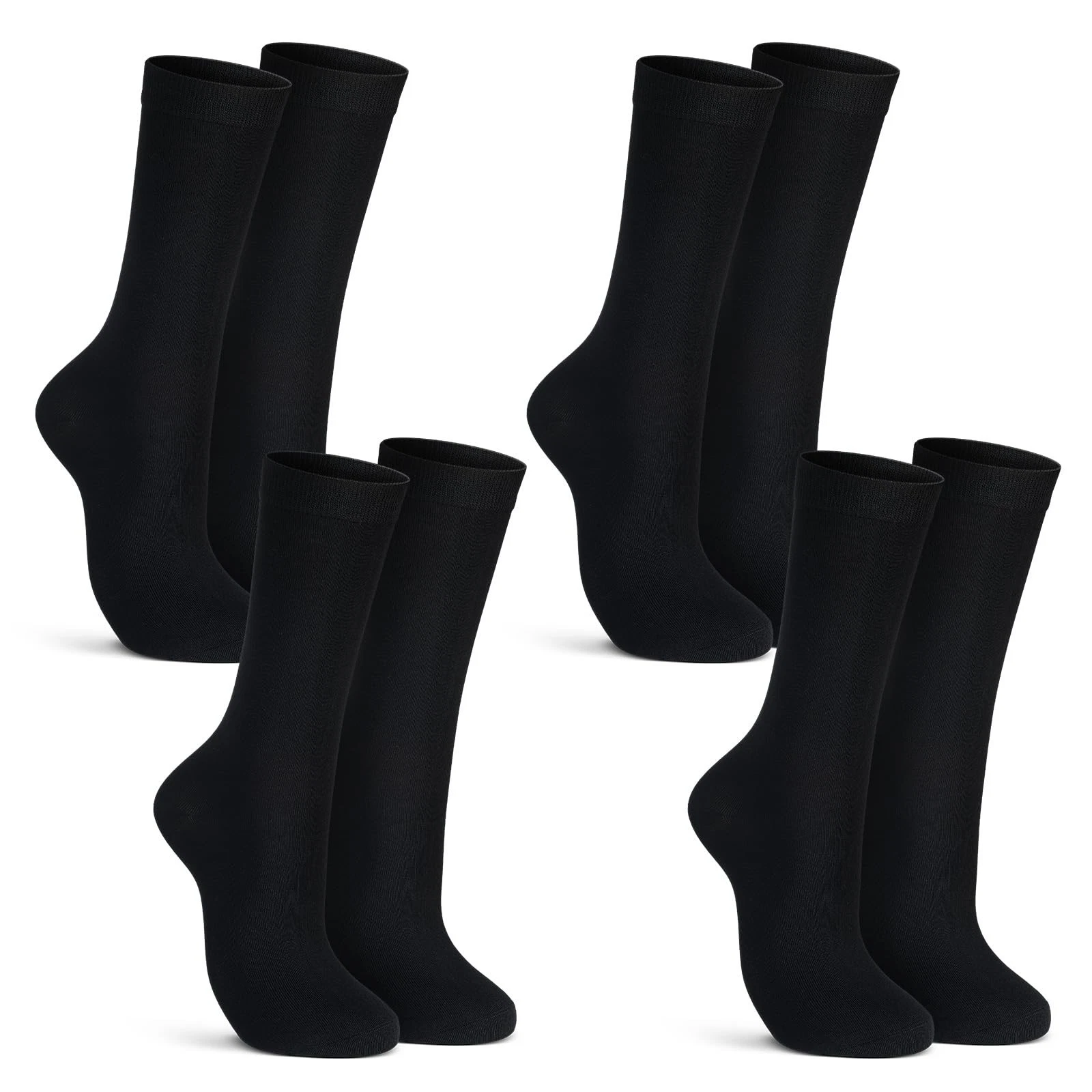 Croloose 4 Pairs Silk Liner Socks Ultra-lightweight Hiking Large, Black