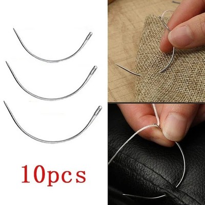 10Pcs Curved C-Type Sewing Needles Hand Quilting Mattress Repair Tool Set