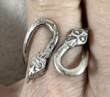 Vintage 900 Silver Snake Ring Size 8 Adjustable