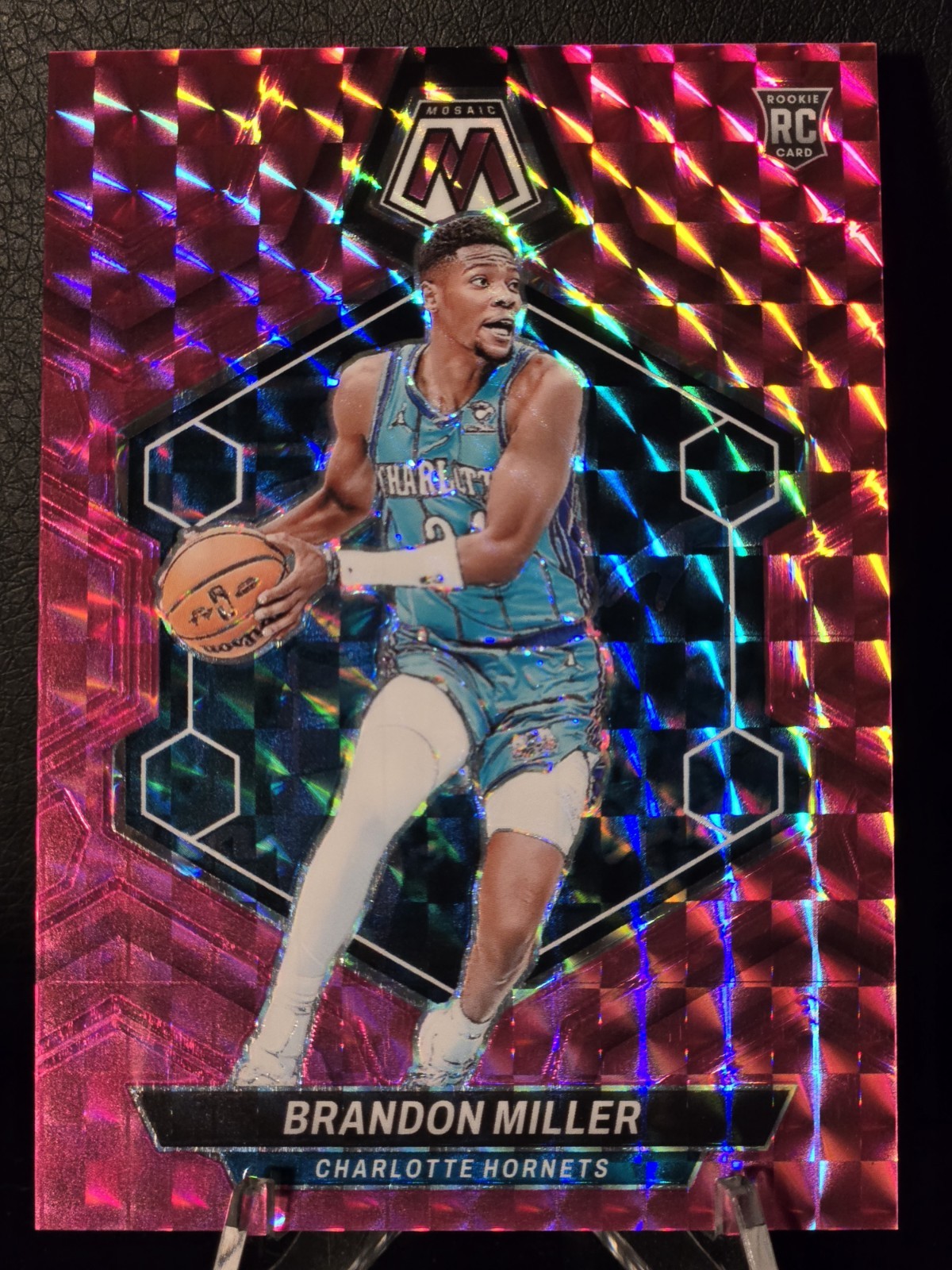 2023-24 Panini Mosaic-NBA Debut Pink Mosaic Prizm #252 Brandon Miller /149 (RC)