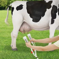 2in1 Pulsation Cow Milking Machine Milking Machine w/Stainless Steel Bucket 5L