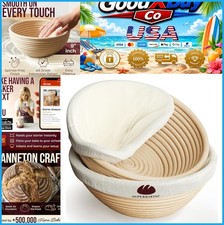 Sourdough Starter Kit 2 Pack 9" Round Bread Proofing Baskets Rattan Set New