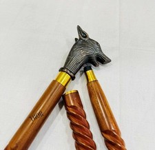 Handmade Solid Brass Head Handle Vintage Style Antique Wooden Walking Stick Cane