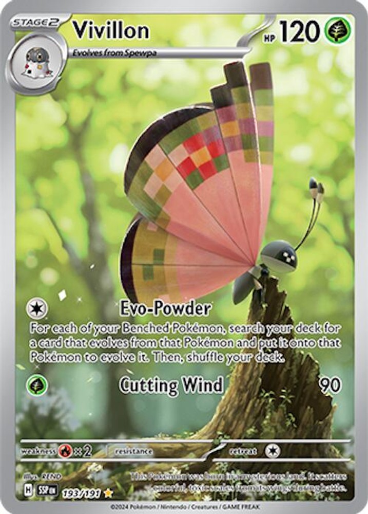 Pokemon Vivillon 193/191 Surging Sparks Illustration Rare NM EN