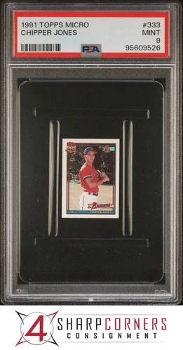1991 TOPPS MICRO #333 CHIPPER JONES RC BRAVES HOF PSA 9