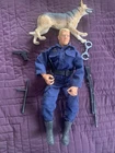 G.I Joe Blond K-9 Police with German Shepherd 12” Figure 1:6 Scale W/Accesories