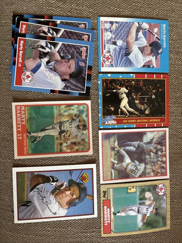 Marty Barrett 21 Card Lot - Red Sox - 1987-1991 1 Insert & Base Cards