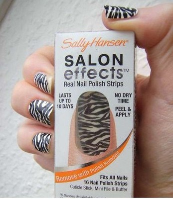 Sally Hansen Salon Effects Real Nail Polish Strips, 310 Wild Child. Zebra. Neu.