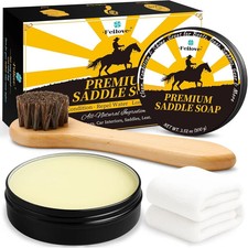 Saddle Soap for Leather   All-Natural 3-in-1 Leather Cleaner  Conditioner Ki...